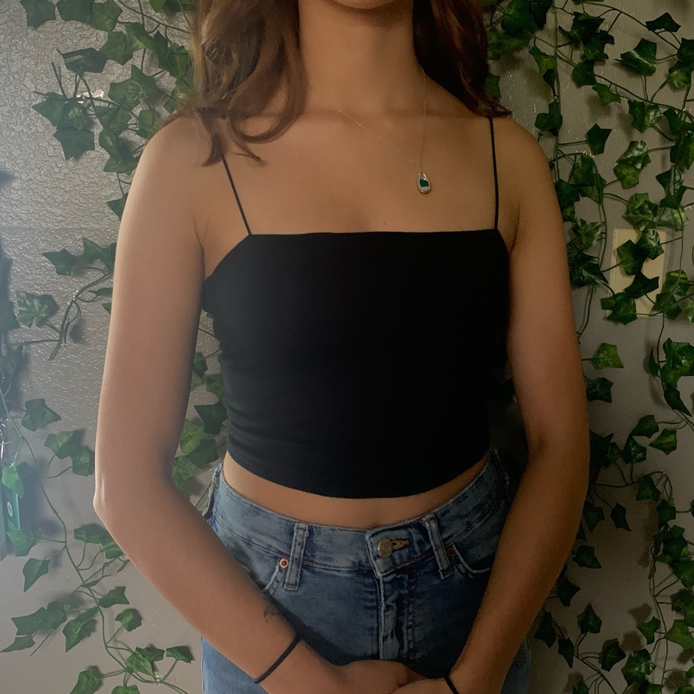 Black Spaghetti Strap Tank Top